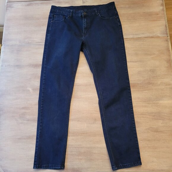 Perruzo Skinny Fit Denim Men’s Jeans Size 34x30 Dark Wash - Picture 1 of 11